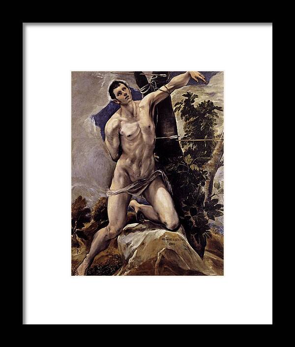 Saint Framed Print featuring the painting Saint Sebastian by El Greco