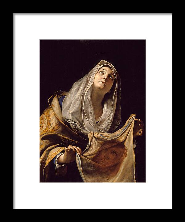 Mattia Preti Framed Print featuring the painting Saint Veronica with the Veil by Mattia Preti