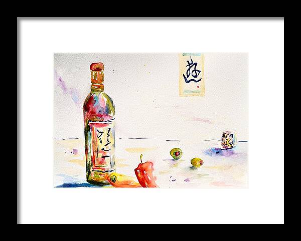 Sake Framed Print featuring the painting Sake by Beverley Harper Tinsley