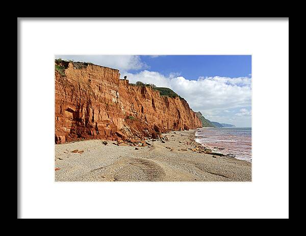 Bright Framed Print featuring the photograph Salcombe Hill Cliff - Sidmouth by Rod Johnson