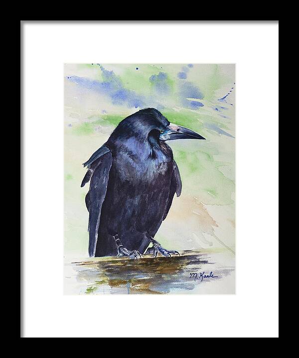 Bird Framed Print featuring the painting Salisbury Sentinel - Rook by Marsha Karle