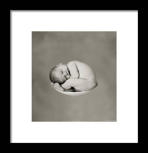 Black And White Framed Print featuring the photograph Sally Pearl by Anne Geddes