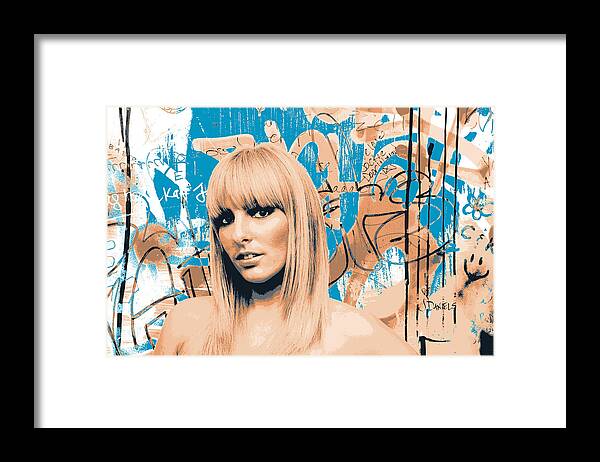 Blonde Framed Print featuring the mixed media Charline by Shay Culligan