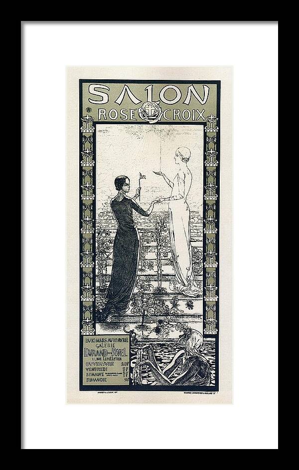 Salon Framed Print featuring the mixed media Salon de la Rose Croix - Vintage French Exposition Poster by Carlos Schwabe by Studio Grafiikka