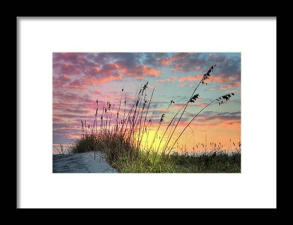 Clouds Framed Print featuring the photograph Salty Breeze on the Dunes by Debra and Dave Vanderlaan