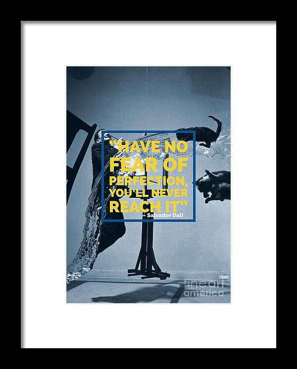 Salvador Dali Framed Print featuring the photograph Salvador Dali Perfection quote by Edward Fielding