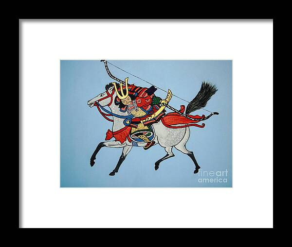 Samurai Framed Print featuring the painting Samurai Rider by Stephanie Moore