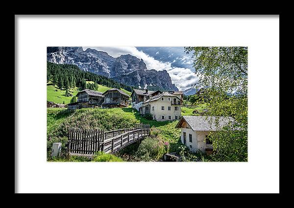 Alta Badia Framed Print featuring the photograph San Cassiano - Alta Badia, Italy - Travel, landscape photography by Giuseppe Milo