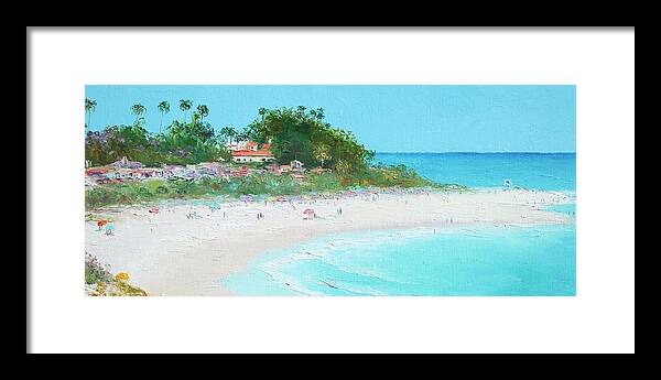 San Clemente Beach Framed Print featuring the painting San Clemente Beach Panorama by Jan Matson