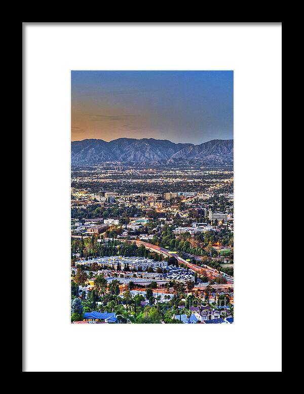 Universal City Framed Print featuring the photograph San Fernando Valley Vertical by David Zanzinger