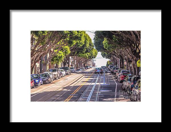 Urban Framed Print featuring the photograph San Francisco cable car tracks by Claudia M Photography
