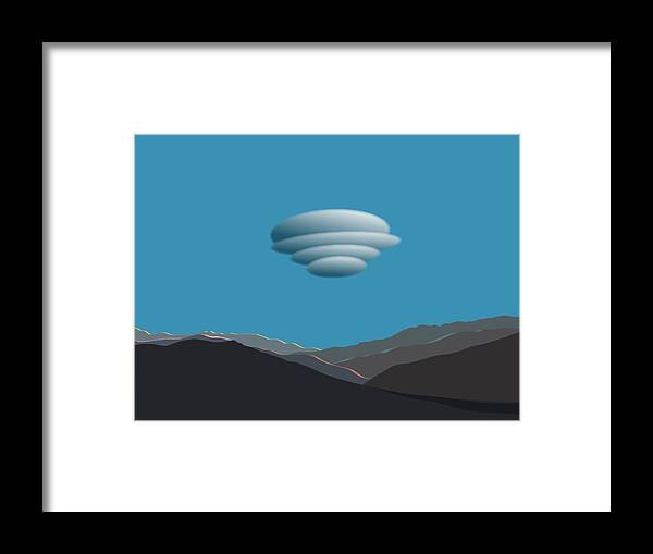Lenticular Framed Print featuring the digital art San Jacinto Mts with Lenticular Cloud by Stan Magnan
