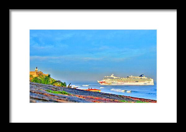 Cruise Framed Print featuring the photograph San Juan Puerto Rico Cruise Ship by Lawrence S Richardson Jr