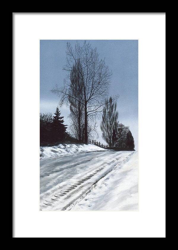  Framed Print featuring the painting San Juan Snow by Laurie Stewart