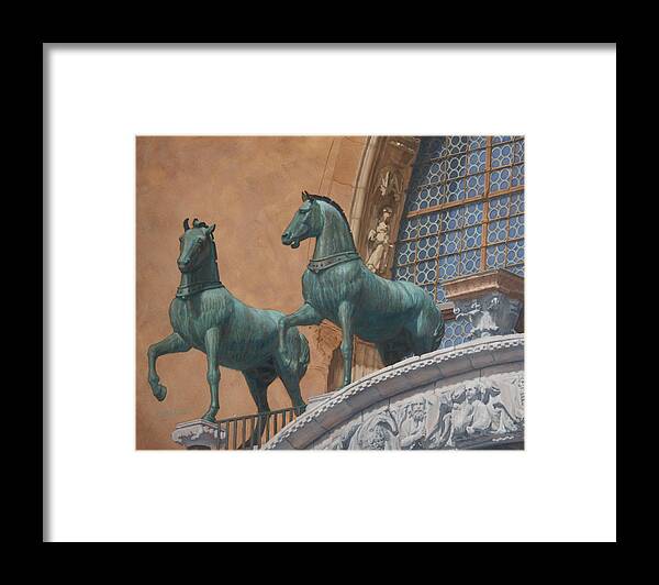 Horse Framed Print featuring the painting San Marco Horses by Swann Smith