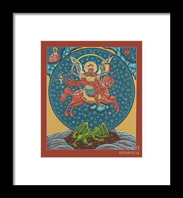 San Miguel De Socorro Framed Print featuring the painting St. Michael of the Apocalypse 222 by William Hart McNichols