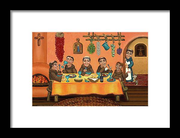 San Pascual Framed Print featuring the painting San Pascuals Table 2 by Victoria De Almeida