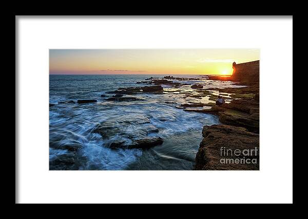 Water Framed Print featuring the photograph San Sebastian Castle Sunset Cadiz Spain by Pablo Avanzini