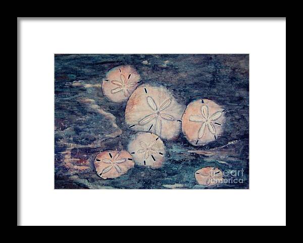 Sand Dollars Framed Print featuring the painting Sand Dollars by Suzanne Krueger