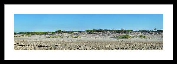 Sand Dunes Framed Print featuring the photograph Sand Dune Panorama by Alida Thorpe