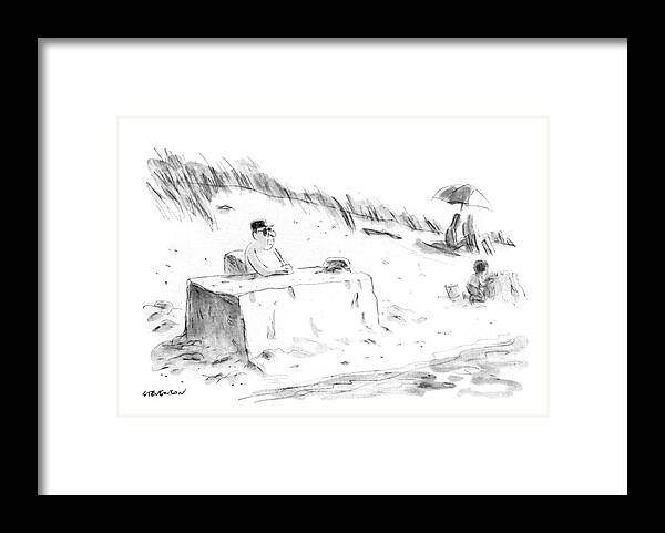 Captionless Framed Print featuring the drawing Sand Office by James Stevenson