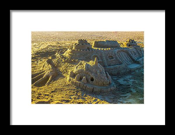 Sandcastle Dragon Framed Print featuring the photograph Sandcastle Dragon by Garry Gay