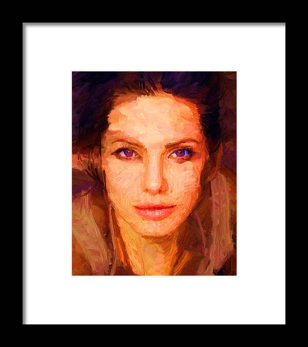 Sandra Bullock Framed Print featuring the digital art Sandra Jolie by Caito Junqueira