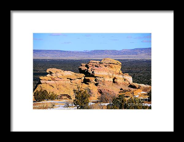 Southwest Landscape Framed Print featuring the photograph Sandstone bluff by Robert WK Clark