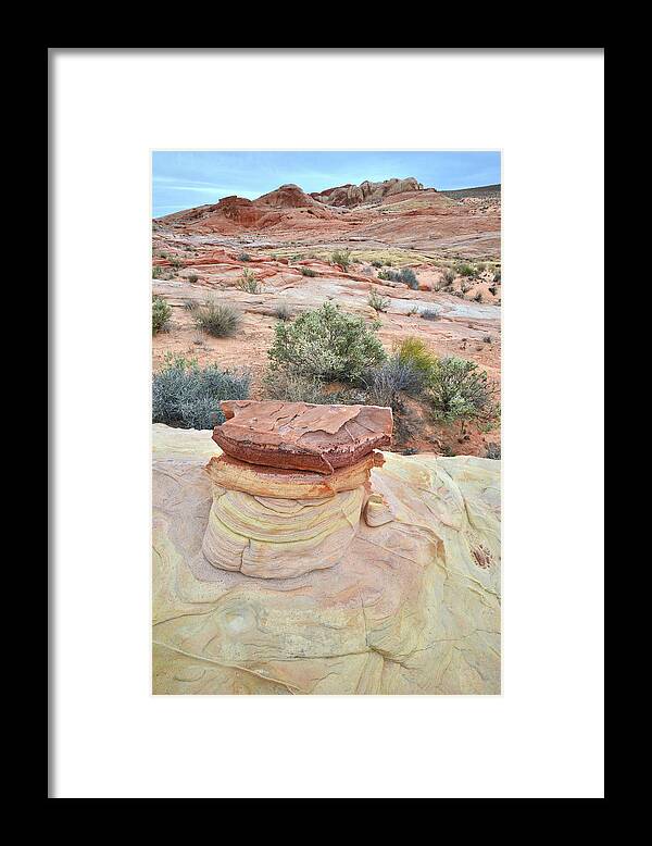 Valley Of Fire Framed Print featuring the photograph Sandstone Toadstool in Valley of Fire by Ray Mathis