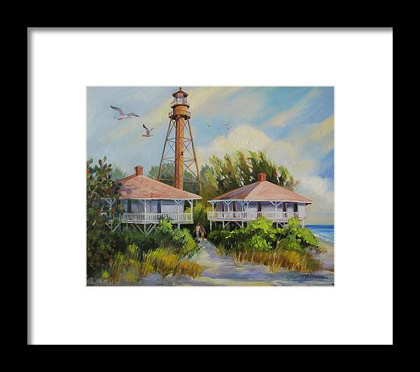 Landscape Framed Print featuring the painting Sanibel Lighthouse by Dianna Willman