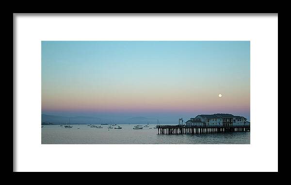 Santa Barbara Framed Print featuring the photograph Santa Barbara pier at dusk by Andy Myatt