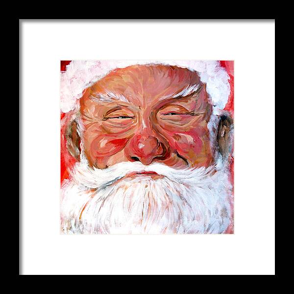 Santa Framed Print featuring the painting Santa Claus by Tom Roderick