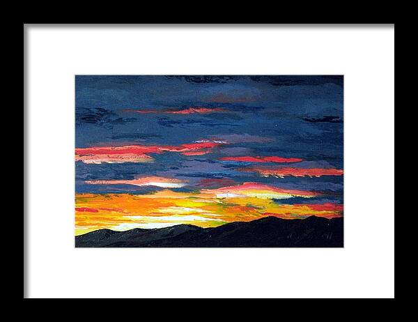 Landscape Framed Print featuring the painting Santa Fe Southside Sunrise by Carl Owen