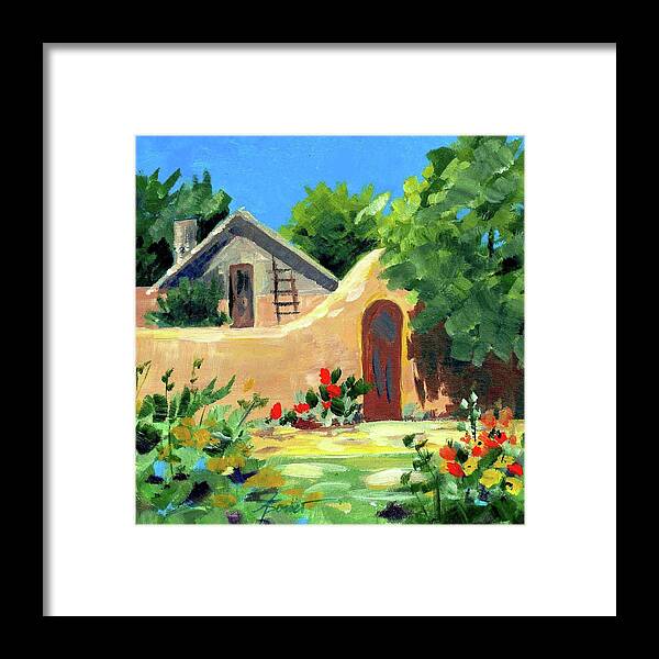 New Mexico Framed Print featuring the painting Santa Fe Sunlight by Adele Bower