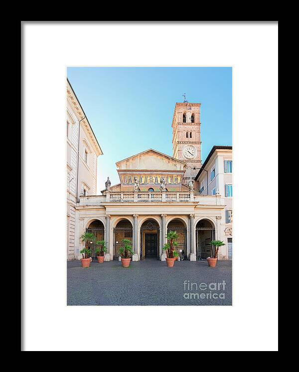 Trastevere Framed Print featuring the photograph Santa Maria in Trastevere, Rome by Anastasy Yarmolovich