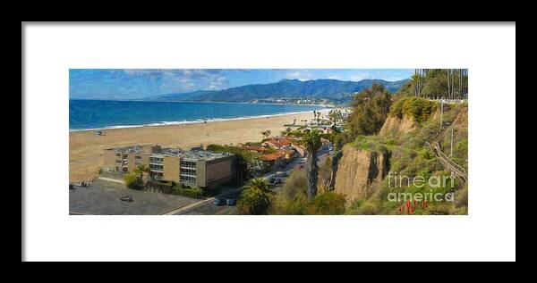 Santa Monica Framed Print featuring the photograph Santa Monica CA Steps Palisades Park Bluffs by David Zanzinger