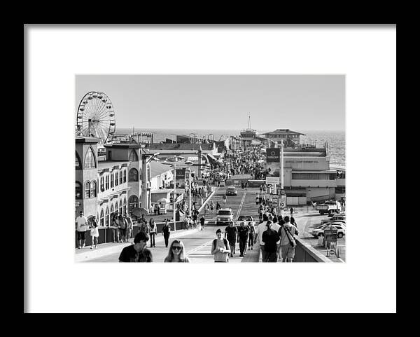 Santa Framed Print featuring the photograph Santa Monica Pier by Ricky Barnard