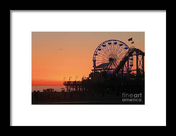 California Framed Print featuring the photograph Santa Monica Sunset by Suzanne Oesterling