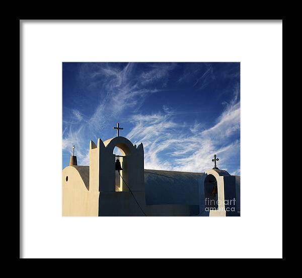 Greece Framed Print featuring the photograph Santorini Greece Architectual Line 3 by Bob Christopher