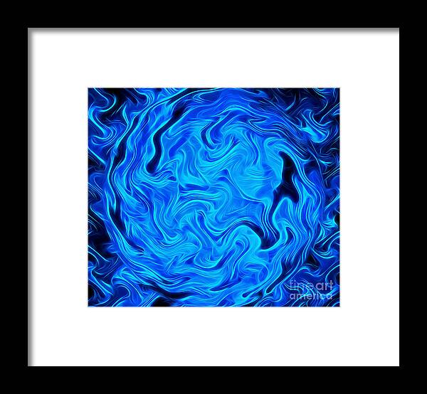 Abstract Art Framed Print featuring the digital art Sapphire Dreams by Krissy Katsimbras