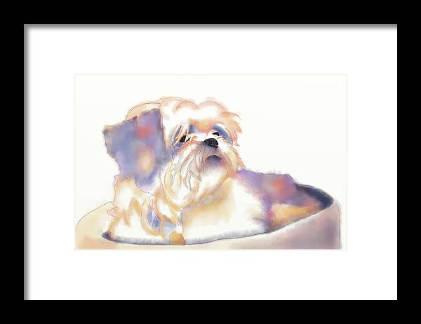 Dog Framed Print featuring the digital art Sasi by April Burton