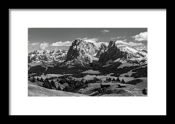 Nature Framed Print featuring the photograph Sasso Lungo And Sasso Piatto - monochrome by Andreas Levi