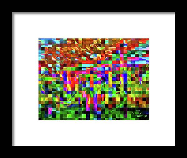 Cafe Art Framed Print featuring the digital art Satin Tiles by Ludwig Keck