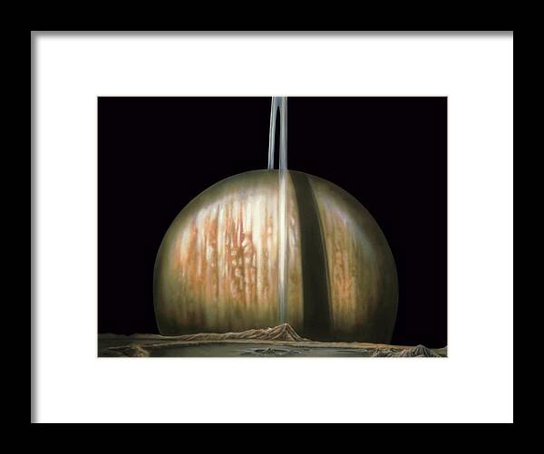 Space Framed Print featuring the painting Saturn Rising by Wayne Pruse