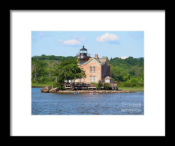 Saugerties Lighthouse Framed Print featuring the photograph Saugerties Lighthouse on the Hudson River New York by Louise Heusinkveld