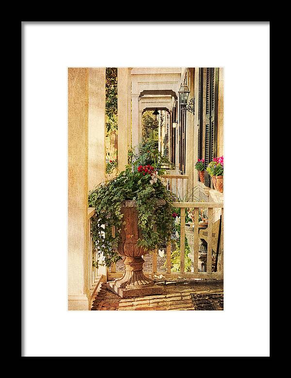 House Framed Print featuring the photograph Savannah Porch by Kim Hojnacki