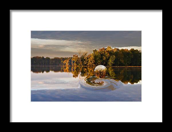 Digital Art Framed Print featuring the photograph Savannah River Reflection Sphere by Michael Whitaker