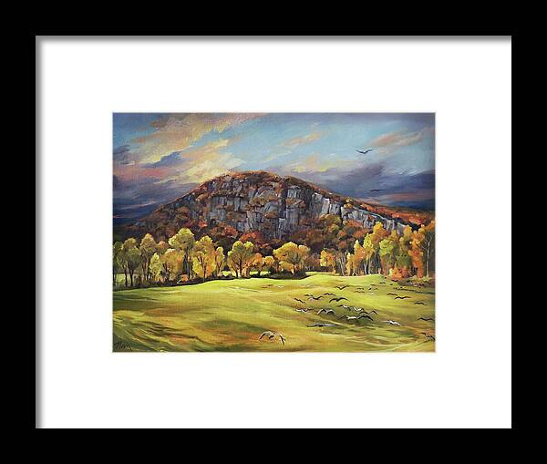Sawyers Mountain Framed Print featuring the painting Sawyers Mountain by Nancy Griswold