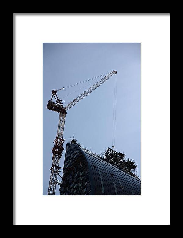 Crane Framed Print featuring the photograph scaffolding II... yeah... WAY the hell up there... by Kreddible Trout
