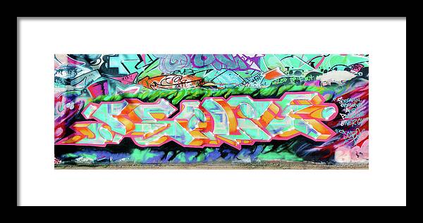 Graffiti Art Framed Print featuring the photograph SCAPE, Screaming Creative and Positive Energy, Graffiti Art North 11th Street, San Jose 1990 by Kathy Anselmo